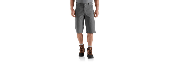 Carhartt Rugged Flex 13 inch canvas work short in gravel, alternate view of the short