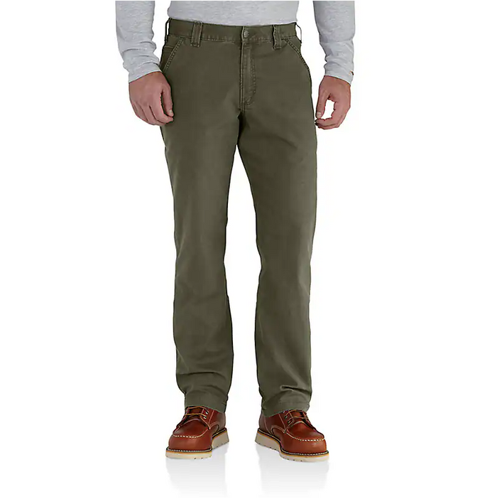 Carhartt Rugged Flex relaxed fit canvas work pant in moss