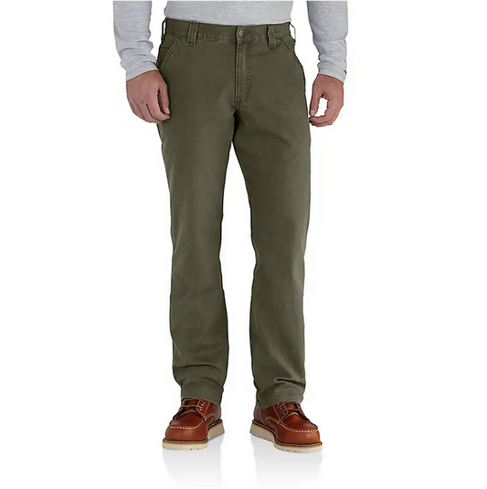 Carhartt Rugged Flex relaxed fit canvas work pant in moss