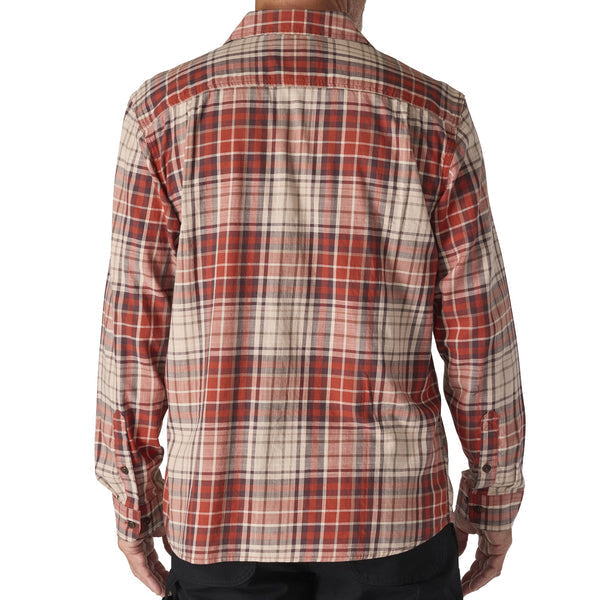 Carhartt lightweight long-sleeve plaid shirt in spice red, additional product image