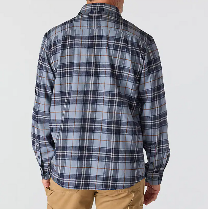 Rugged flex® relaxed fit midweight long-sleeve plaid shirt - Light Faded Navy