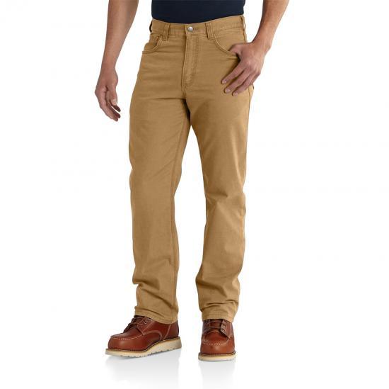Carhartt Rugged Flex Rigby 5 pocket work pant in hickory, extended waist sizes available