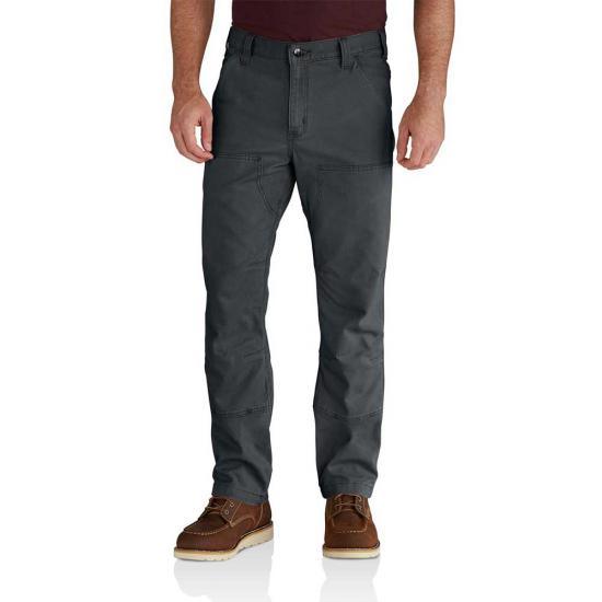 Carhartt Rugged Flex Rigby double front work pant in shadow, extended waist sizes