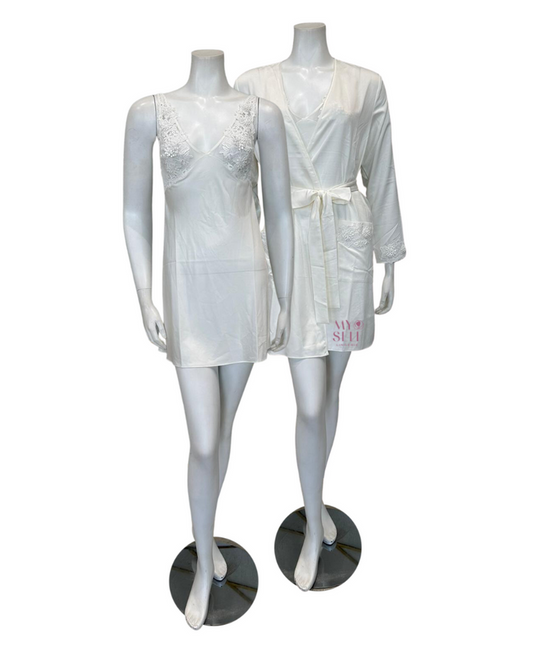 Rya Collection 735 + 745 Diana Ivory Chemise & Robe Set myselflingerie.com