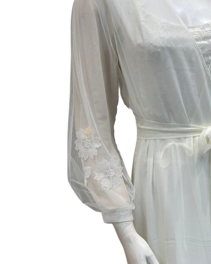 Rya Collection Ivory Beloved Chiffon Gown & Robe Set