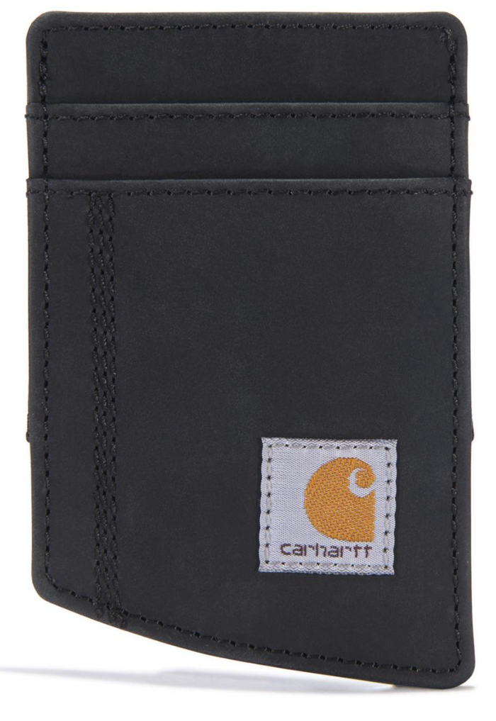 Carhartt saddle leather front pocket wallet in black