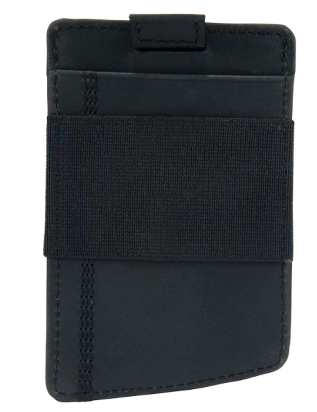 Carhartt saddle leather front pocket wallet in black, alternate product view