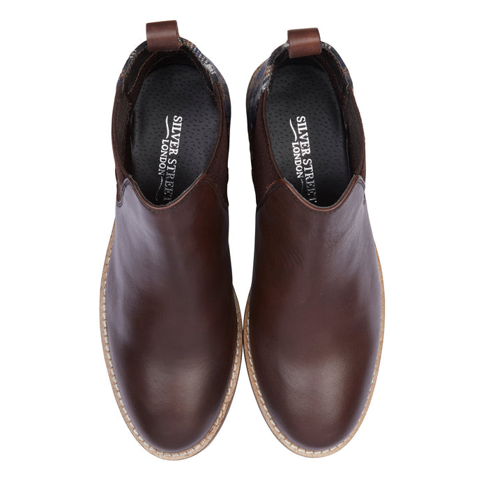 Sadie Leather Chelsea Boots - Brown Tweed