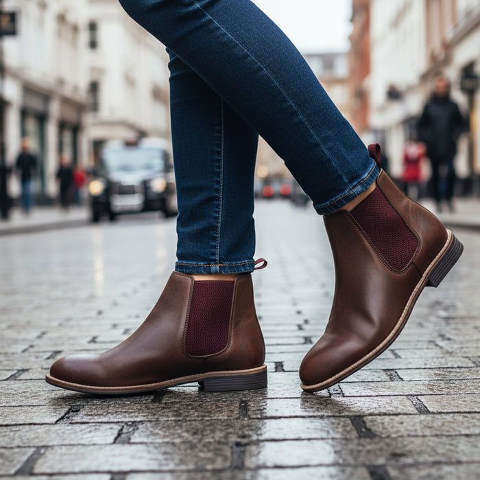 Sadie Leather Chelsea Boots - Brown