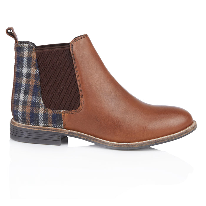 Sadie Leather Chelsea Boots - Tan Tweed