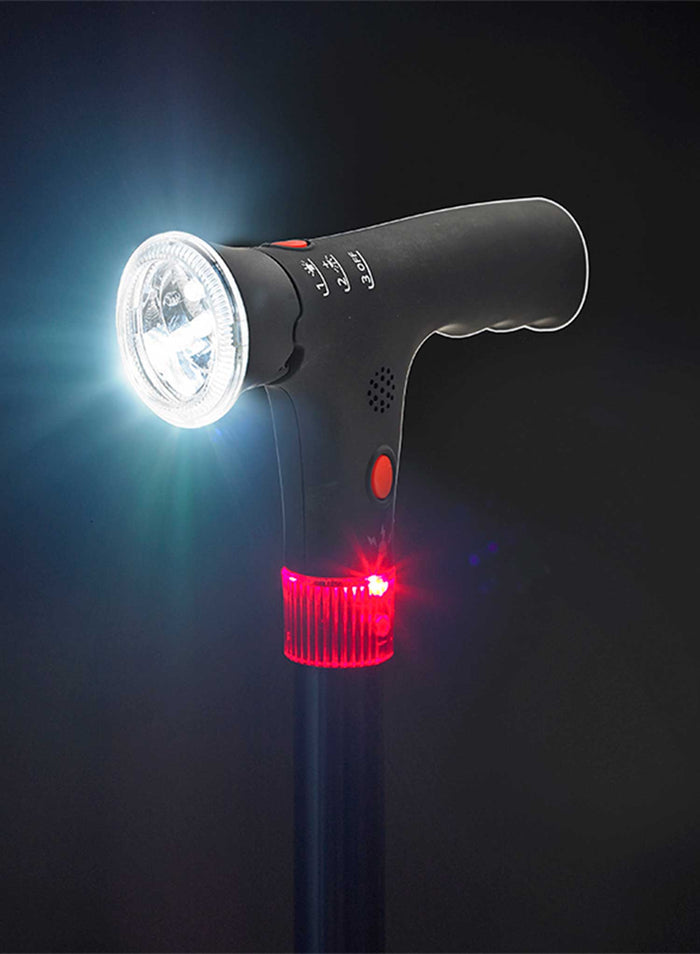 Safety Walking Stick with LED Light and Alarm