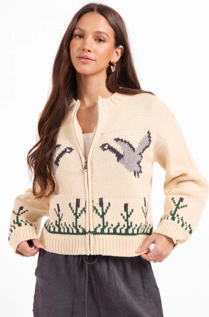 SAGE THE LABEL SONGBIRD ZIP SWEATER