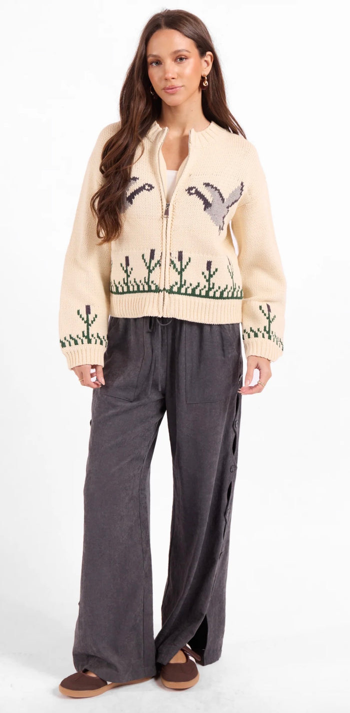SAGE THE LABEL SONGBIRD ZIP SWEATER