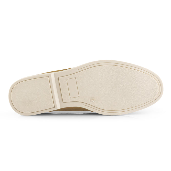 San-Mauro Suede Leather Apron Loafers - Tan