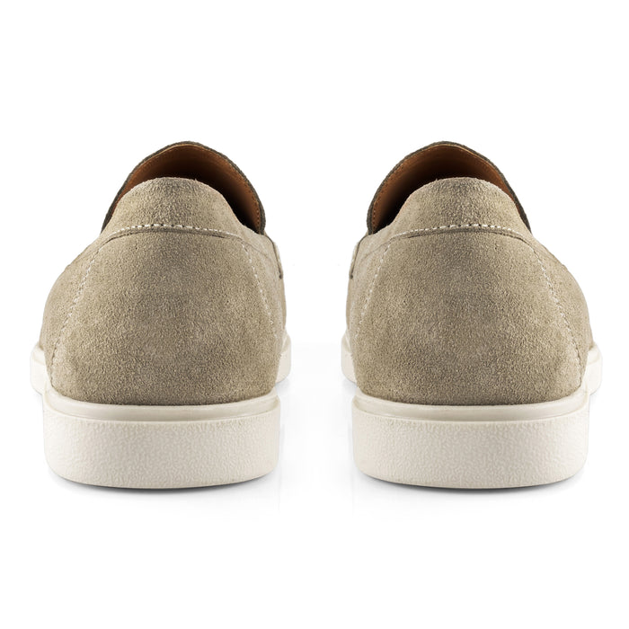 San-Mauro Suede Leather Apron Loafers - Taupe