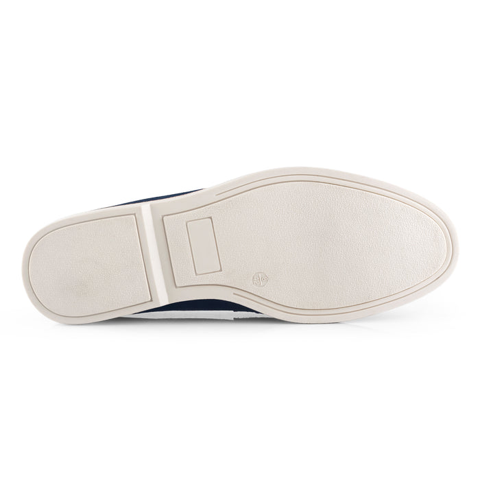 San-Nicola Suede Leather Penny Loafers - Navy