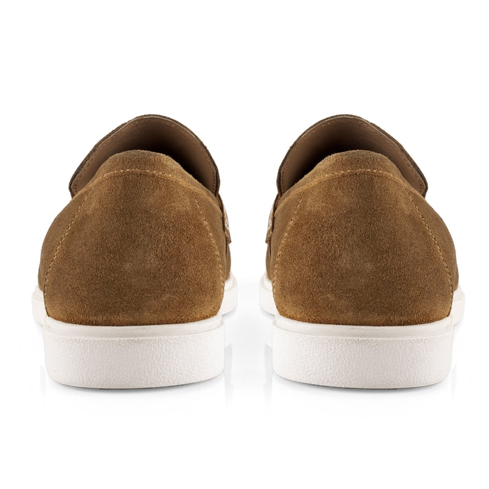 San-Nicola Suede Leather Penny Loafers - Tan
