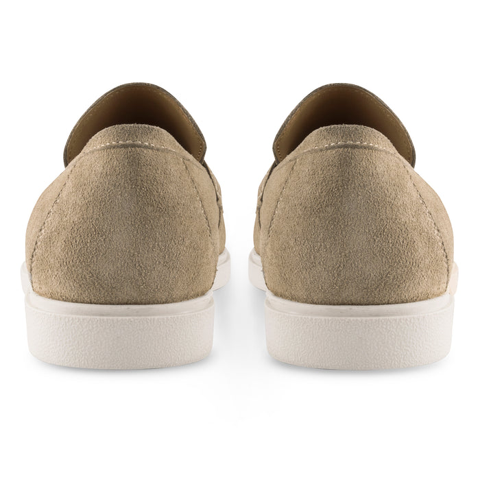 San-Nicola Suede Leather Penny Loafers - Taupe