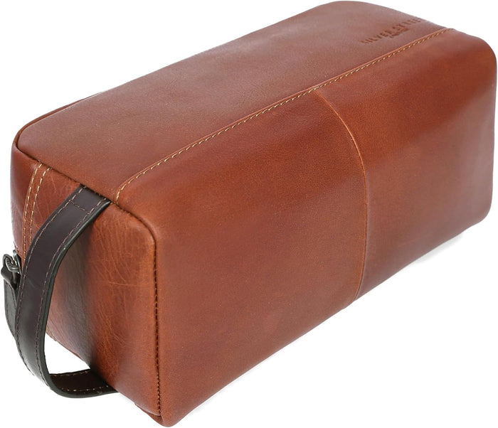Santiago Leather Washbags  - Tan
