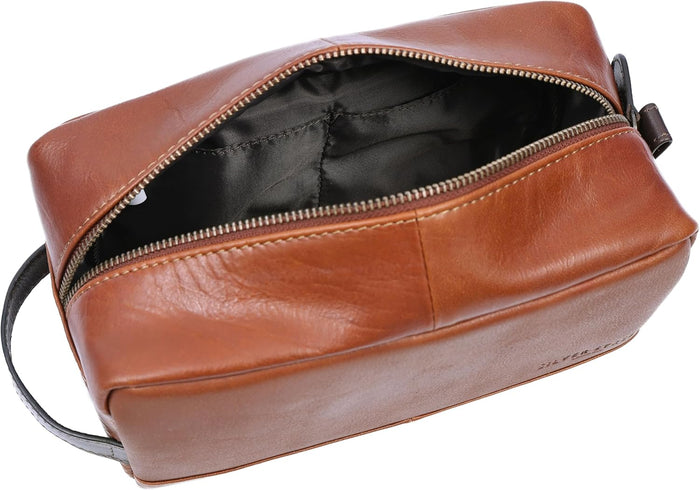 Santiago Leather Washbags  - Tan
