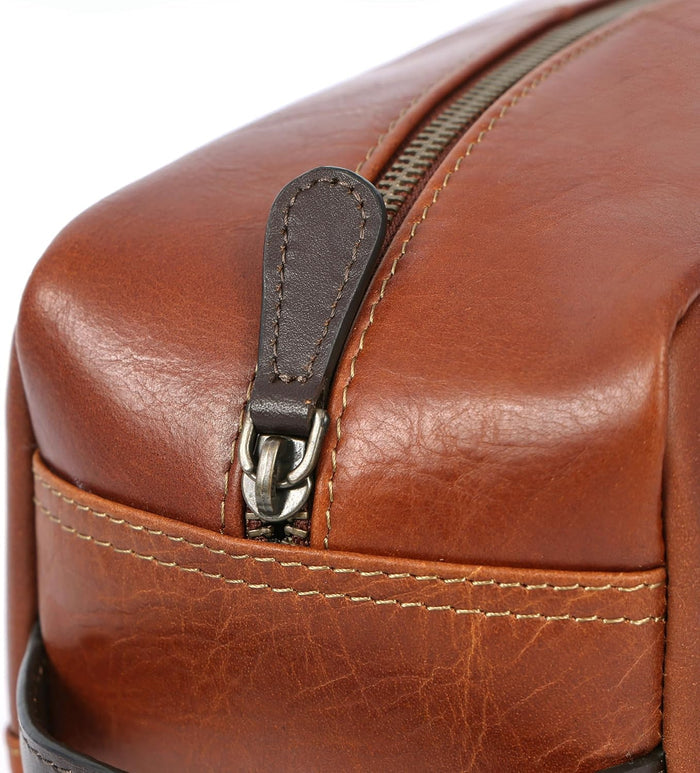 Santiago Leather Washbags  - Tan
