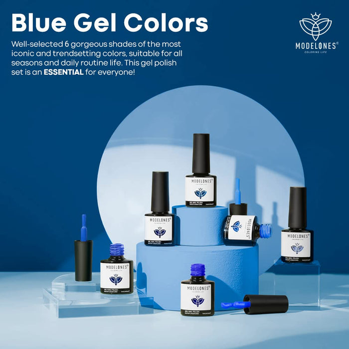 Sapphire - 6 Shades Gel Nail Polish Set Gel Polish Set MODELONES #
