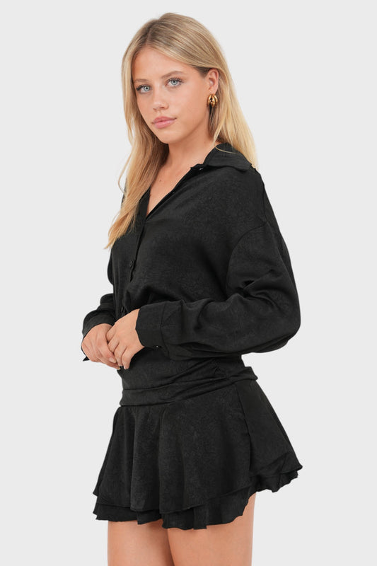 "Satin" dress black