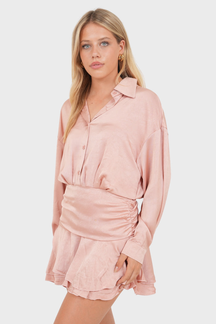 "Satin" dress pink
