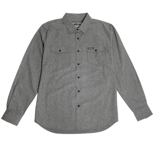 Fasthouse Saturday Night Special flannel shirt in charcoal heather, front view