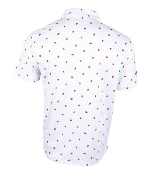 Barstool Sports Saturdays Are Fore The Boys printed polo in white, alternate product view