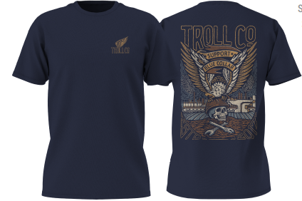 Troll Co. SBC Grounded short-sleeve graphic t-shirt in navy, available in big and tall sizes