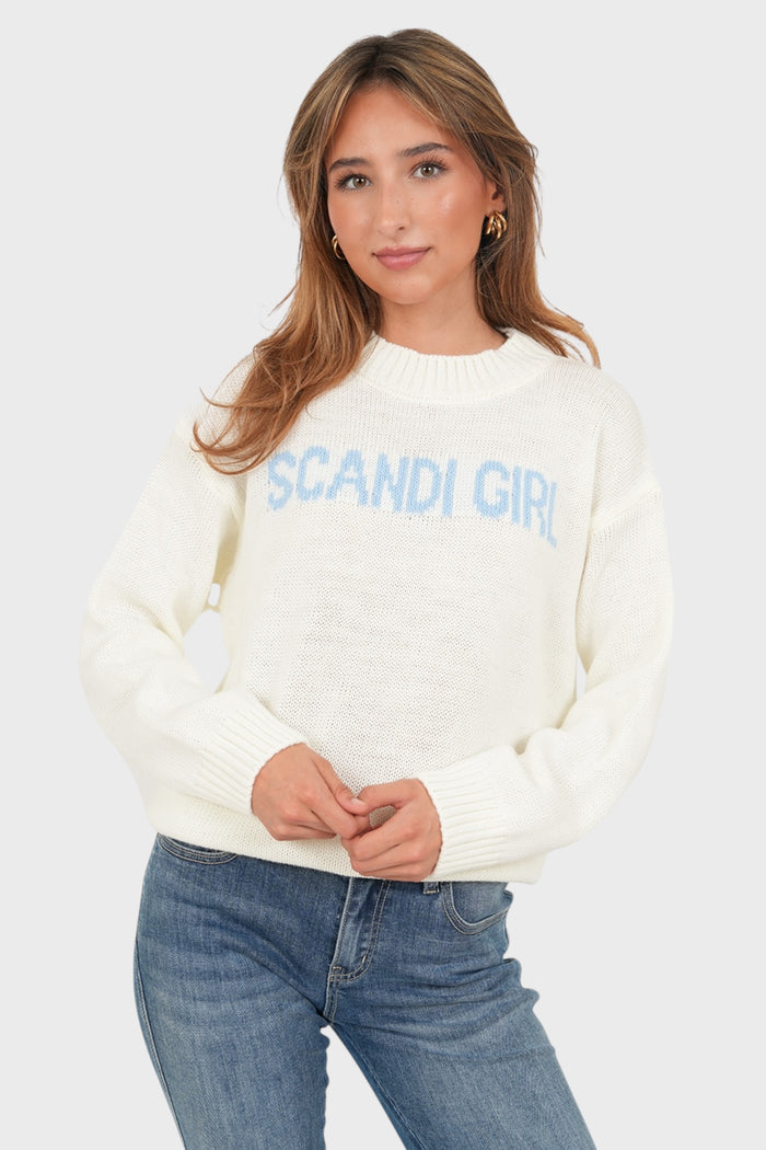 "Scandi girl" sweater white