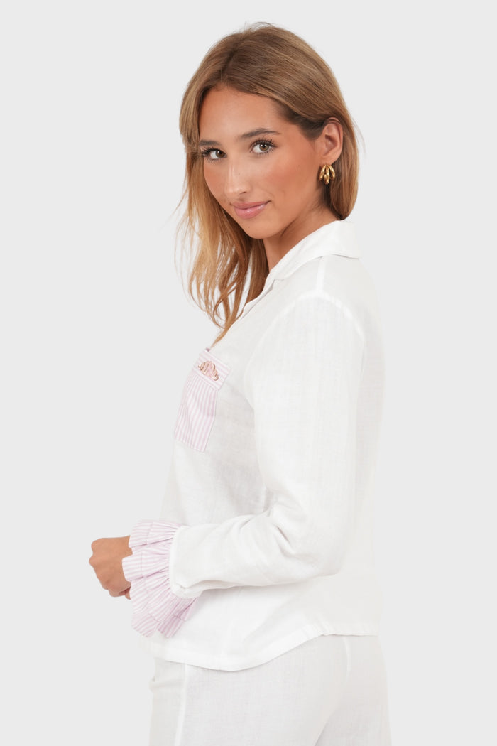 "Scarlett" pyjama top white