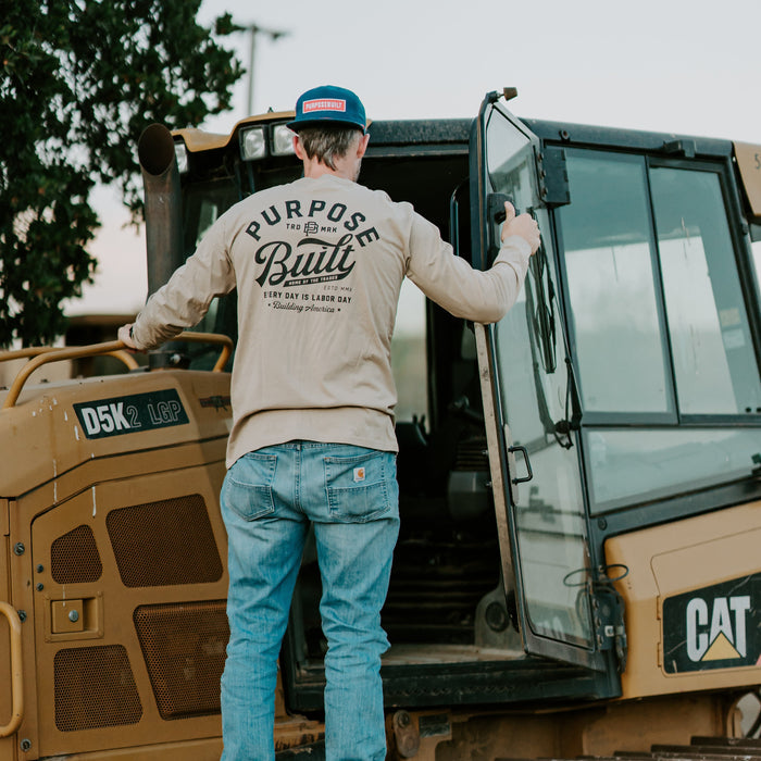 Purpose-Built script long sleeve tee in sand, additional product image