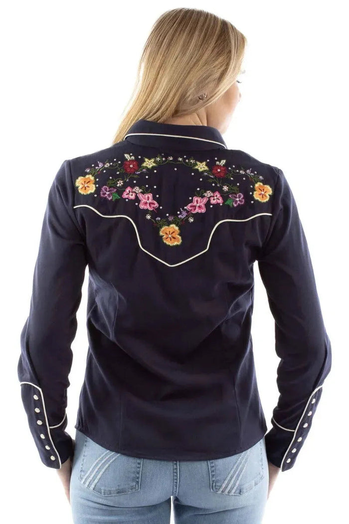 Scully Bright Floral Embroidery - Womens Western Shirt - Hatcountry