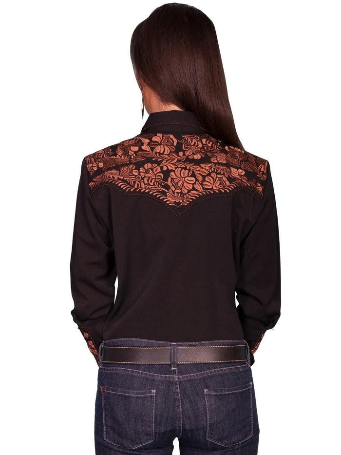 Scully Floral Tooled Embroidery - Women's Western Shirt - Hatcountry