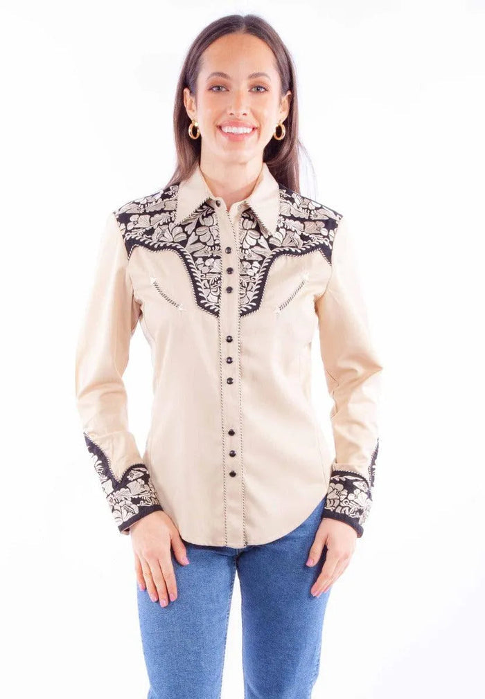 Scully Floral Tooled Embroidery - Women's Western Shirt - Hatcountry