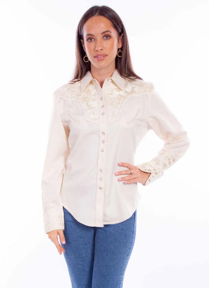 Scully Floral Tooled Embroidery - Women's Western Shirt - Hatcountry