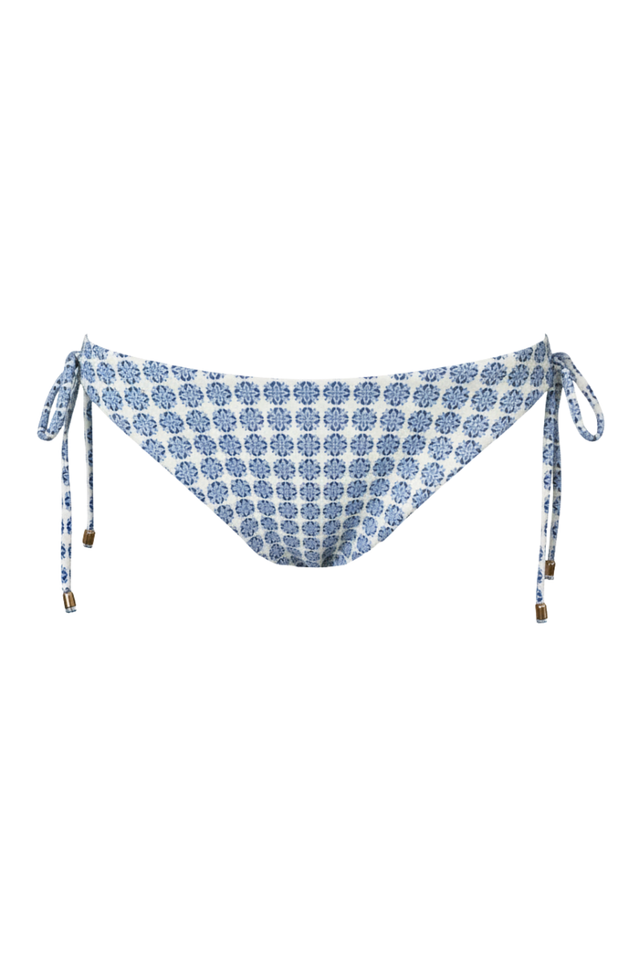 "Seabreeze" tied bikini bottom blue
