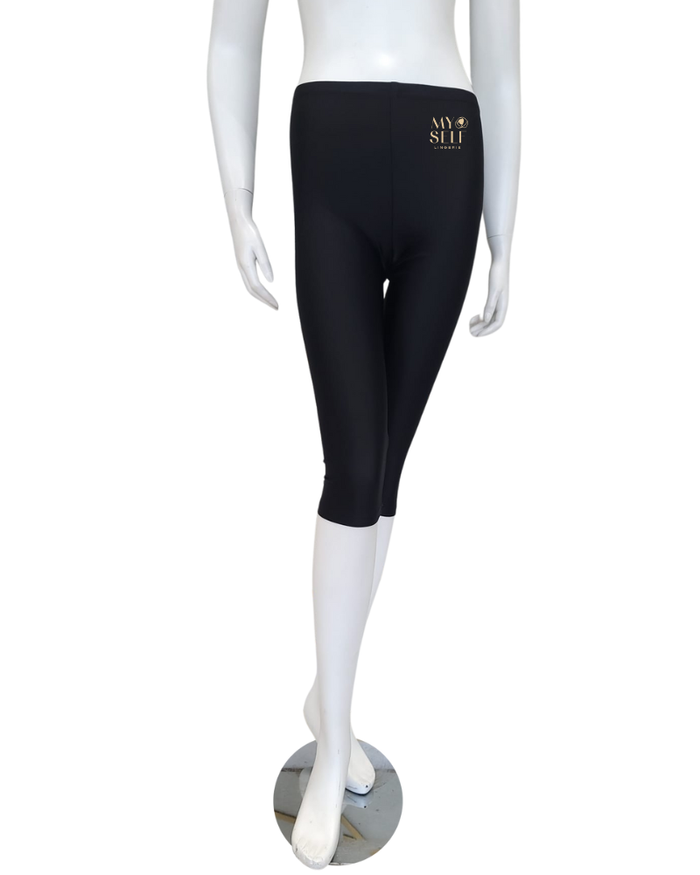 Seashells SEA-2 Black Swim Capri Leggings myselflingerie.com
