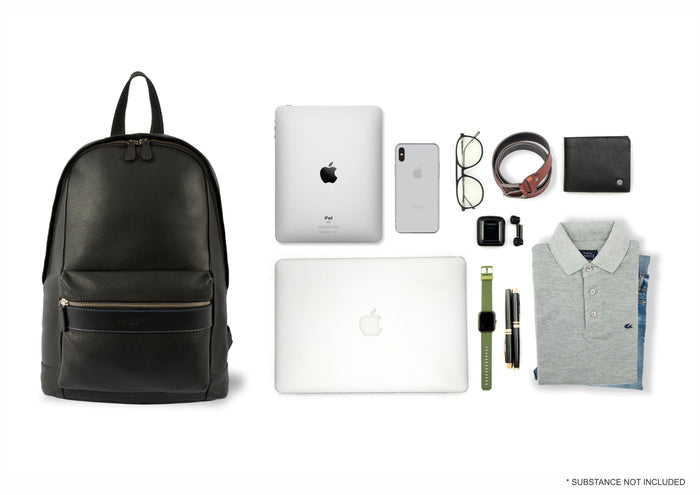 Sergio Leather Backpacks - Black