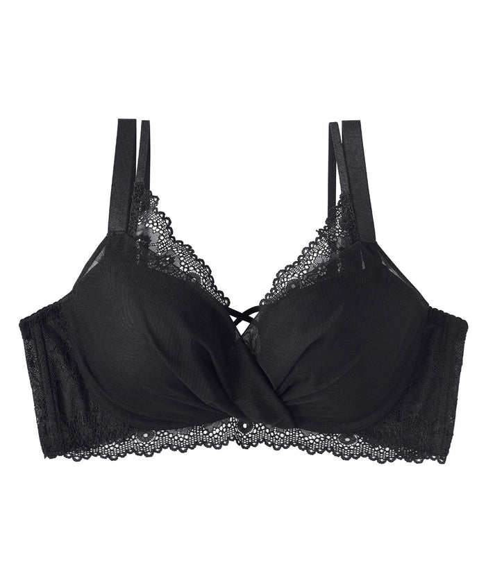 Sheer Layered Side Support Push-Up Bra (F-G-H Cup)