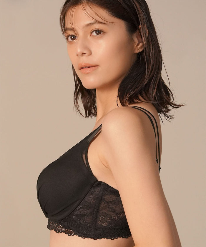 Sheer Layered Side Support Push-Up Bra (F-G-H Cup)