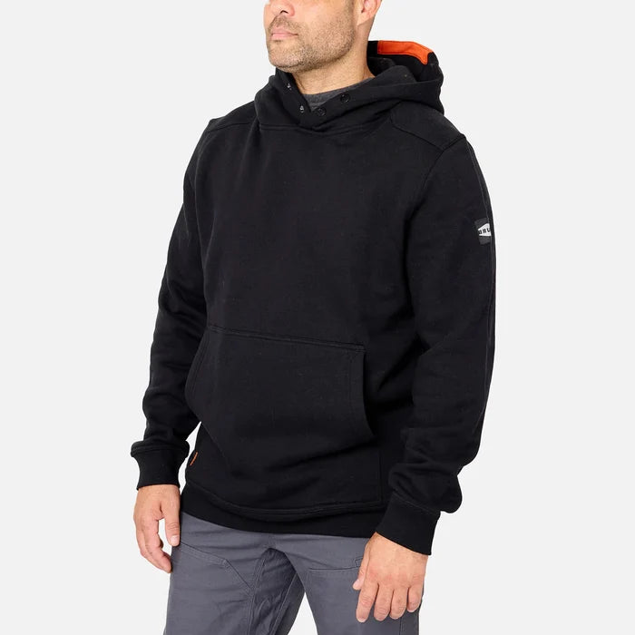 BRUNT Shevlin hoodie in black, three-quarter left view