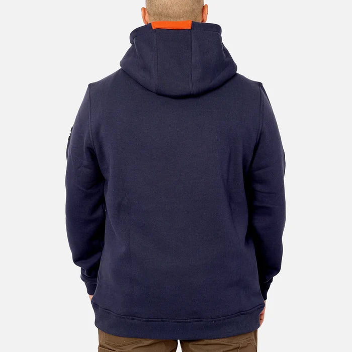 Back view of the BRUNT Shevlin hoodie in navy blue