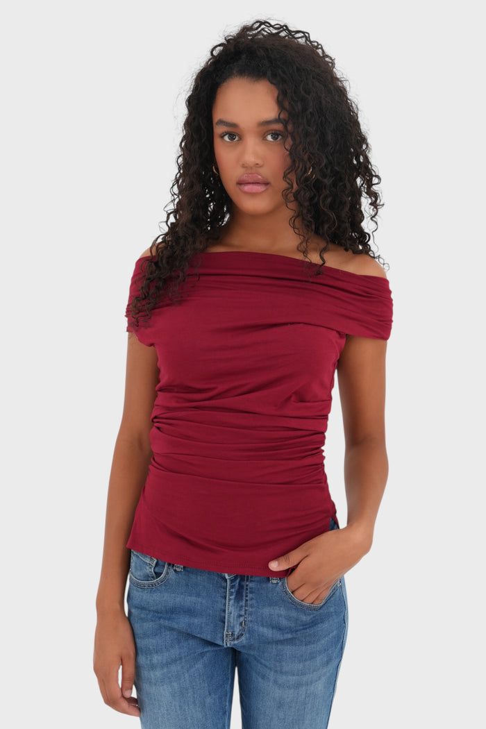 "Shoulder" top bordeaux