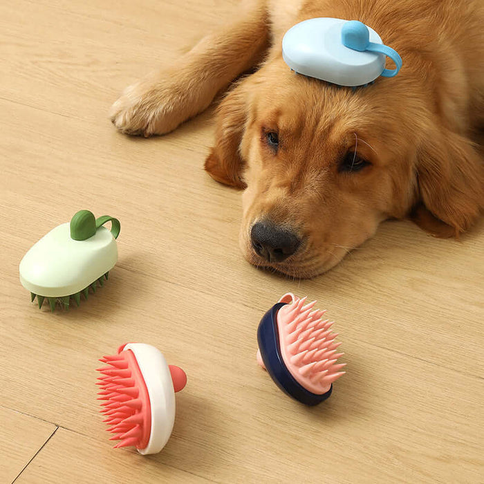 Silicone Pet Bath Brush for Dogs & Cats | Shampoo & Massage