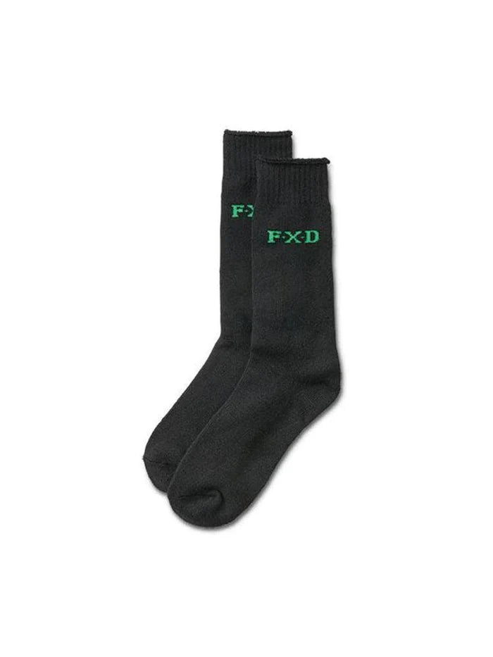 FXD SK-5 work socks, two pack in assorted black with cushioned footbed