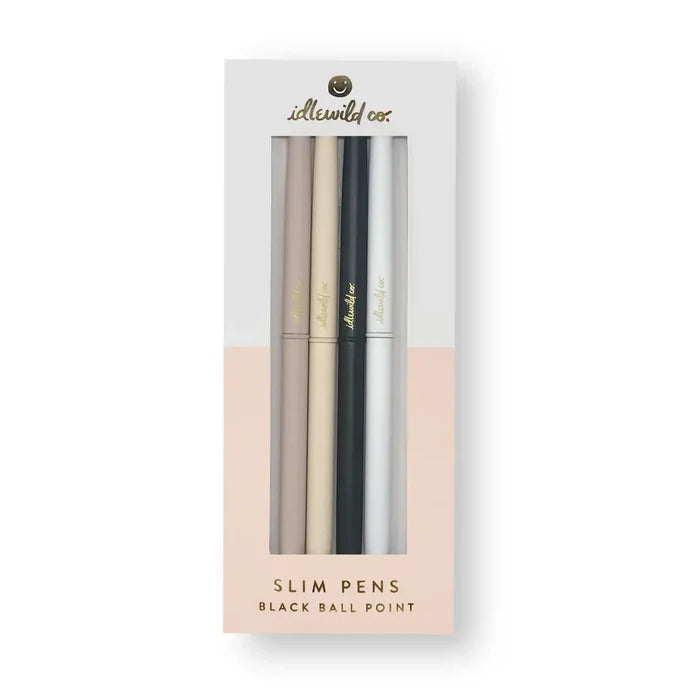 Slim Neutral Ball Point Pens (Set of 4)