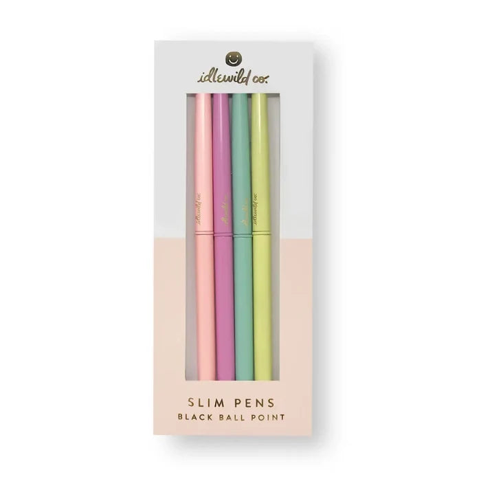 Slim Pastel Ball Point Pens (Set of 4)